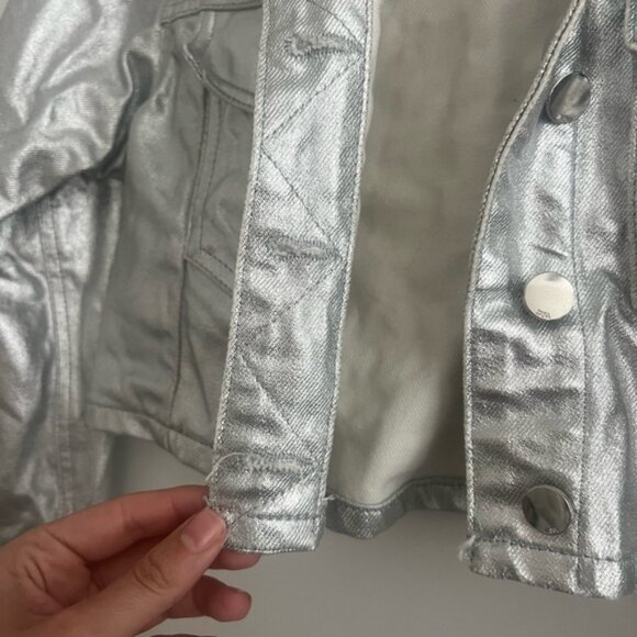 Zara Silver Metallic cropped Women's Jacket - Picture 2 of 3